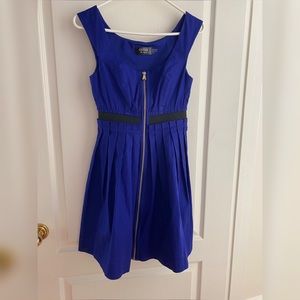 Guess Los Angeles blue dress w/ gold front zipper